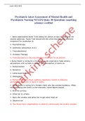 Psychiatric latest Assessment of Mental Health and Psychiatric Nursing NCLEX Quiz: 50 Questions (marking scheme) verified