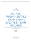 ALL HESI FUNDAMENTALS EXAM SPRING 2022 TEST BANK UPDATED
