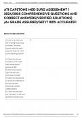 ATI CAPSTONE MED SURG ASSESSMENT 1 2024&sol;2025 COMPREHENSIVE QUESTIONS AND CORRECT ANSWERS&lpar;VERIFIED SOLUTIONS&rpar; &sol;A&plus; GRADE ASSURED&sol;GET IT 100&percnt; ACCURATE&excl;&excl;