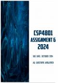 CSP4801 Assignment 6 2024 &vert; Due October 2024