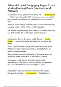 Edexcel A Level Geography Paper 2 case studies&lpar;human&rpar; Exam Questions And Answers 
