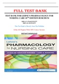 Test Bank for Lehne's Pharmacology for Nursing Care 10th Edition Burchum