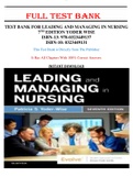 Test Bank for Leading and Managing in Nursing 7th Edition Yoder Wise