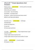 ATLS 10th  Ed Exam Questions And Answers 