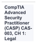 CompTIA Advanced Security Practitioner (CASP) CAS-003, CH 1 Legal Requirements.