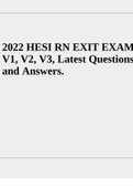 2022 HESI RN EXIT EXAM V1, V2, V3, Latest Questions and Answers.