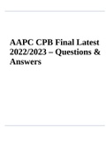 AAPC CPB Final Latest 2022&sol;2023 &ndash; Questions & Answers