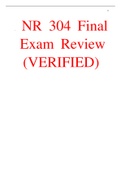 NR 304 Final Exam Review (VERIFIED)