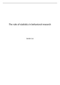 The role of statistics in behavioral research, Nederlandse versie Syllabus Sander Los