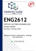 ENG2612 PORTFOLIO &lpar;DETAILED ANSWERS&rpar; 2024 - DISTINCTION GUARANTEED