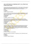 ISC2 CERTIFIED IN CYBERSECURITY &lpar;CC&rpar; PRACTICE EXAM QUESTIONS