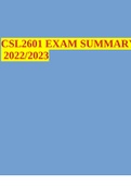 CSL2601 EXAM SUMMARY2022/2023
