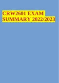 CRW2601 EXAM SUMMARY 2022/2023