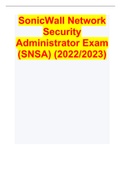 SonicWall Network Security Administrator Exam &lpar;SNSA&rpar; &lpar;2022&sol;2023&rpar;