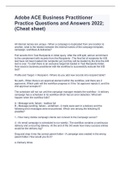 Adobe ACE Business Practitioner Practice Questions and Answers 2022&semi;&lpar;Cheat sheet&rpar;