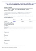 PROSPECT NR 546 Test your Knowledge Week 1 Quiz Questions and Answers- Chamberlain College of Nursing 2022/2023.