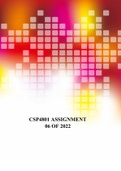 CSP4801 ASSIGNMENT 06 OF 2022
