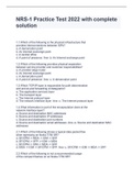 NRS-1 Practice Test 2022 with complete solution