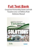 Corporate Partnership Estate and Gift Taxation 2021 1st Edition Pratt Solutions Manual