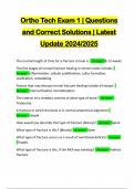 Ortho Tech Exam 1 &vert; Questions and Correct Solutions &vert; Latest Update 2024&sol;2025