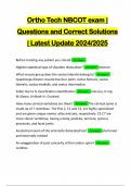 Ortho Tech NBCOT exam &vert; Questions and Correct Solutions &vert; Latest Update 2024&sol;2025