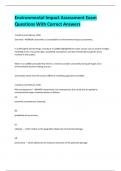 Environmental Impact Assessment Exam Questions With Correct Answers   