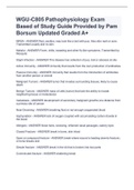 WGU-C805 Pathophysiology Exam Based of Study Guide Provided by Pam Borsum Updated Graded A+