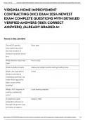 VIRGINIA HOME IMPROVEMENT CONTRACTING &lpar;HIC&rpar; EXAM 2024 NEWEST EXAM COMPLETE QUESTIONS WITH DETAILED VERIFIED ANSWERS &lpar;100&percnt; CORRECT ANSWERS&rpar; &sol;ALREADY GRADED A&plus;