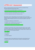 LETRS Unit 1 Assessment All Questions & Verified Answers Rated 5 Stars