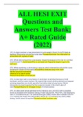 ALL HESI EXIT Questions and Answers Test Bank; A+ Rated Guide (2022)