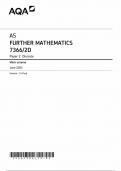AQA AS FURTHER MATHEMATICS MARK SCHEME PAPER 2 2024 &lpar;7366&sol;2D&rpar; 