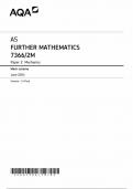 AQA AS FURTHER MATHEMATICS MARK SCHEME PAPER 2 2024 &lpar;7366&sol;2M&rpar; 