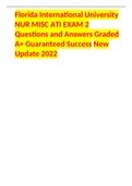 Florida International University NUR MISC ATI EXAM 2 Questions and Answers Graded A+ Guaranteed Success New Update 2022