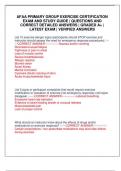 AFAA PRIMARY GROUP EXERCISE CERTIFICATION EXAM AND STUDY GUIDE &vert; QUESTIONS AND CORRECT DETAILED ANSWERS &vert; GRADED A&plus; &vert; LATEST EXAM &vert; VERIFIED ANSWERS