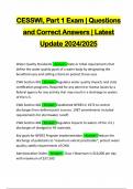 CESSWI&comma; Part 1 Exam &vert; Questions and Correct Answers &vert; Latest Update 2024&sol;2025