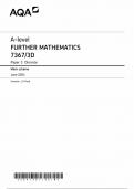 AQA A LEVEL FURTHER MATHEMATICS MARK SCHEME PAPER 3 2024 &lpar;7367&sol;3D&rpar; 