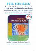 Essentials of Pathophysiology&colon; Concepts of Altered States 4TH EDITION by Carol Porth TEST BANK