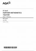 AQA A LEVEL FURTHER MATHEMATICS MARK SCHEME PAPER 3 2024 &lpar;7367&sol;3M&rpar;