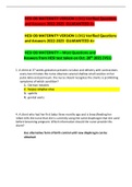 HESI OB MATERNITY VERSION 1 &lpar;V1&rpar; Verified Questions 