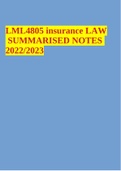 LML4805 insurance LAW SUMMARISED NOTES 2022/2023