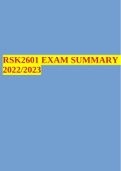 RSK2601 EXAM SUMMARY 2022/2023