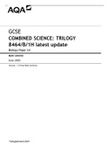 GCSE COMBINED SCIENCE: TRILOGY 8464/B/1H latest update,
