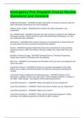 Emergency Fire Dispatch Course Review Questions and Answers