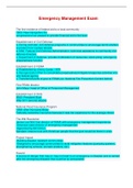 Emergency Management Exam 2022 - Questions and Answers