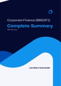 Complete Summary BM02FI Corporate Finance. Grade: 8.4