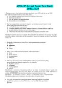 APEA 3P ACTUAL EXAM QUESTIONS AND ANSWERS TEST BANK