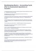 Bookkeeping Basics - Accounting Cycle &lpar;Part 1&rpar; Assessment Questions & Answers