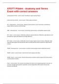 STOTT Pilates - Anatomy and Terms Exam with correct answers