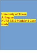 University of Texas, Arlington NURS 5315 Module 4 Case study