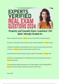 Property and Casualty Exam- Louisiana&sol; 250 Q&A&sol; Already Graded A&plus;&period;